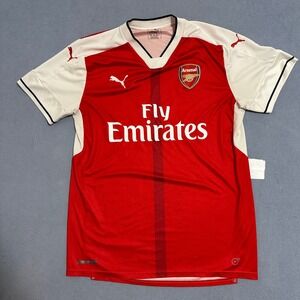 Puma Arsenal FC Fly Emirates Soccer Jersey Long Sleeve Red White Mens Size Large
